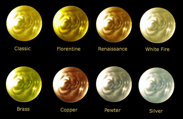 Treasure Gold Gilding Wax Colour Chart