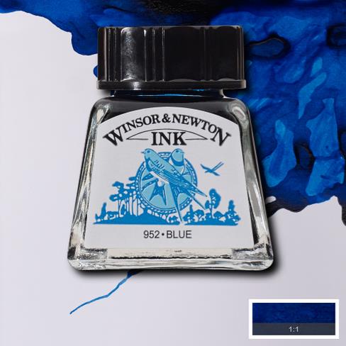 Blue Winsor Newton Drawing Inks colour chart 