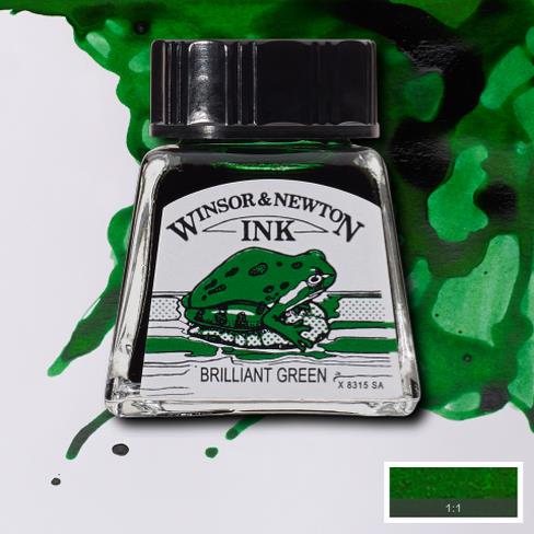 Brilliant Green Winsor Newton Drawing Inks colour chart 