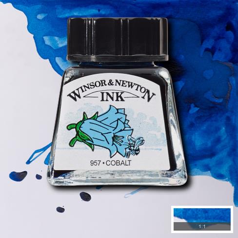 Cobalt Winsor Newton Drawing Inks colour chart 