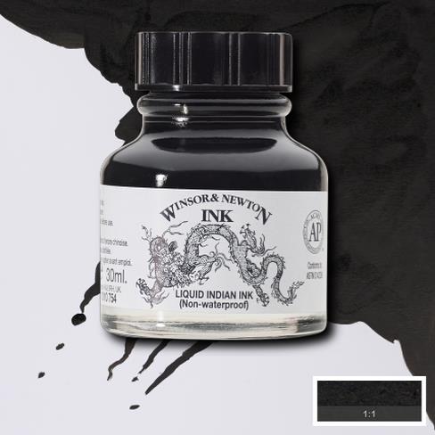 Liquid Indian Ink not water resistant Winsor Newton Drawing Inks colour chart 