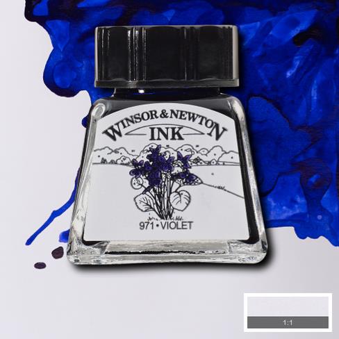 Violet Winsor Newton Drawing Inks colour chart 