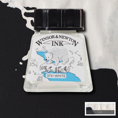 White  Winsor Newton Drawing Inks colour chart 