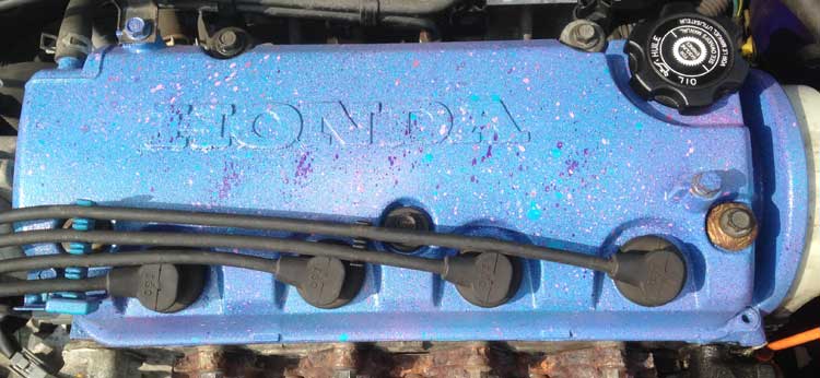 Montana Spray paint on working engine rocker cover