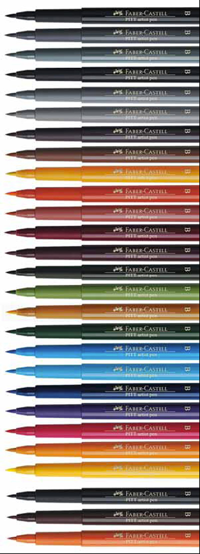 Faber Castell Pitt Artist Pens Colour Chart