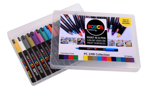 Posca pens Ultra fine bullet 16 piece set pebble art