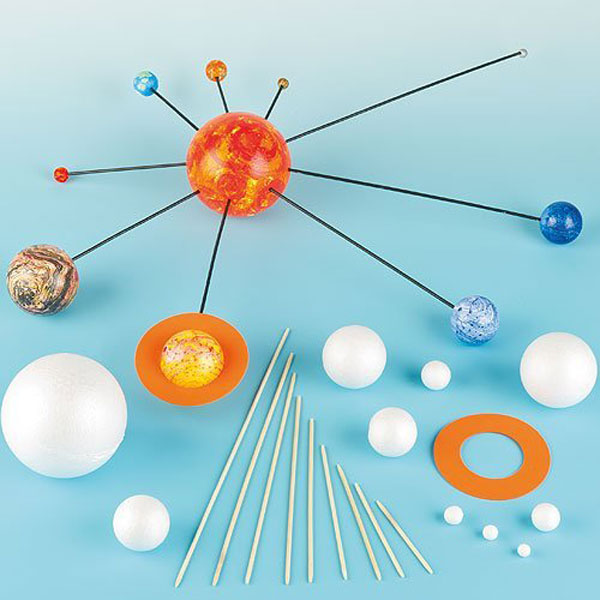 Solar system with polystyrene balls