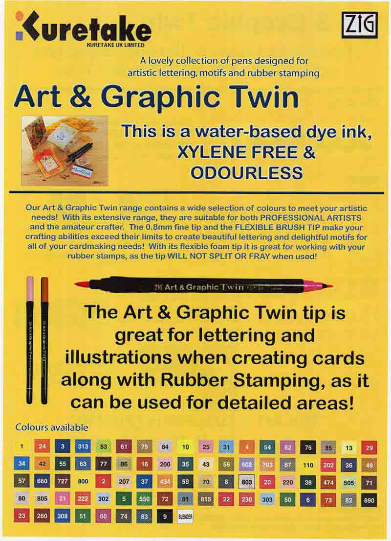 Art and Graphic twin tip brush pen by Zig from Kuretake, TUT 80